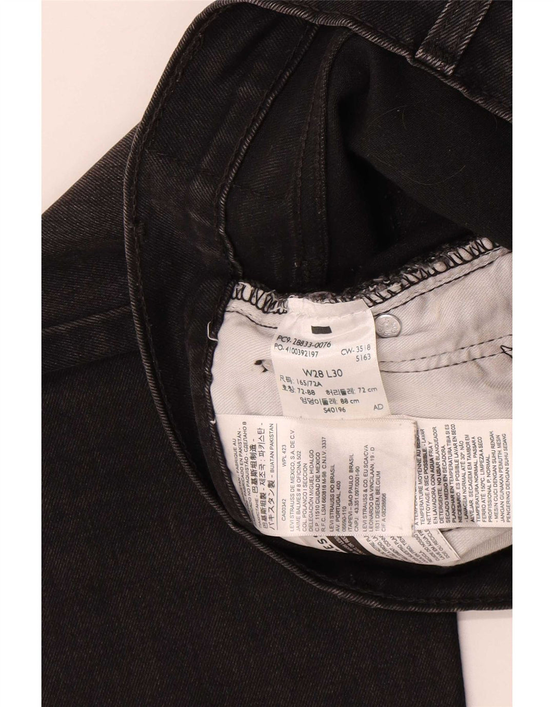 Levi's Herre 512 Slim Tapered Jeans W28 L30 Sort Bomuld