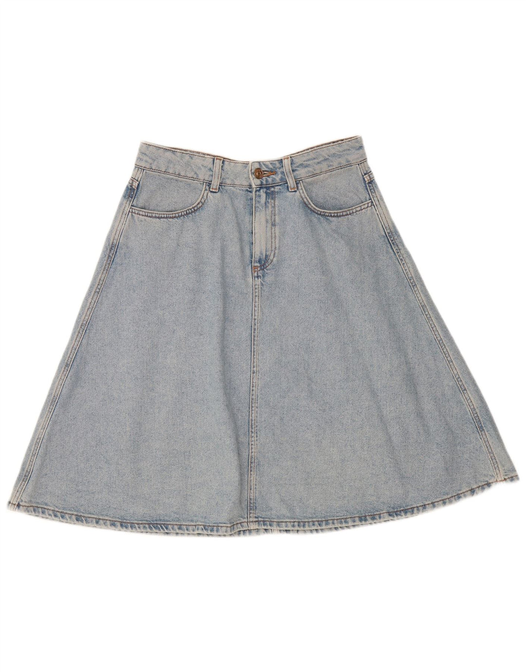 Zara Dame Denim Nederdel Medium W28 Blå