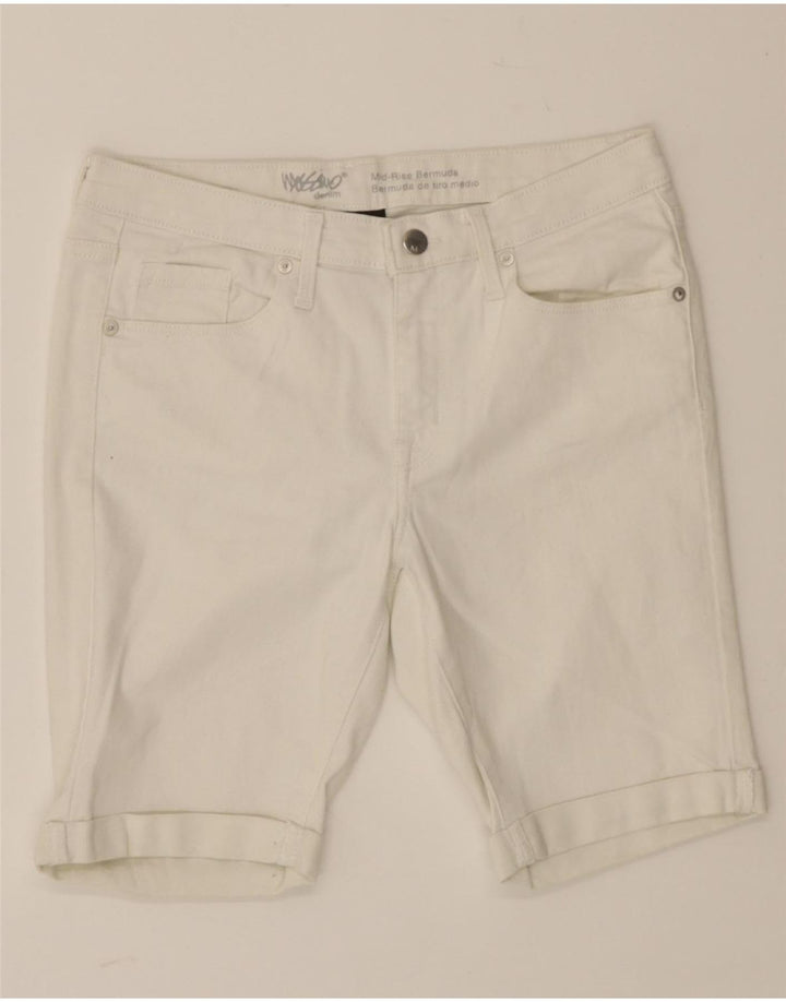 MOSSIMO Womens Bermuda Denim Shorts US 8 Medium W29  White Cotton Vintage Mossimo and Second-Hand Mossimo from Messina Hembry 