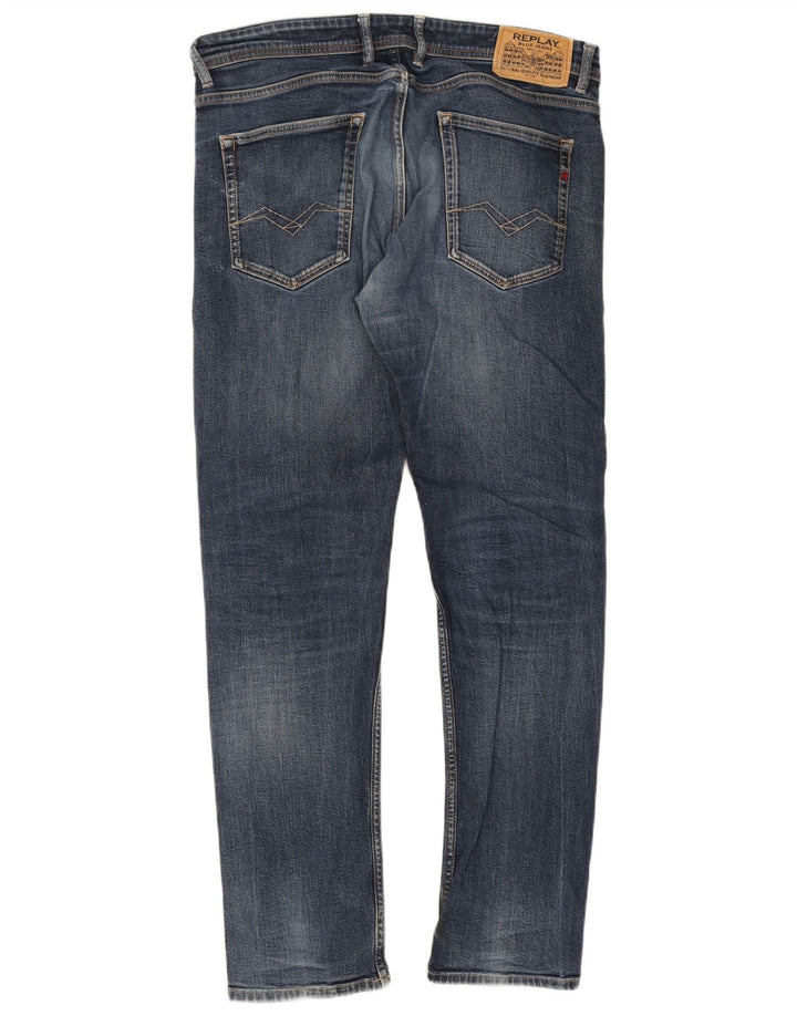 Replay Herre Grover Straight Jeans W34 L31 Blå