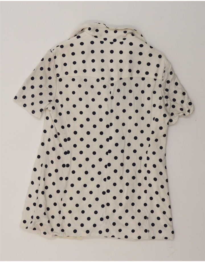 Vintage dame 5-knaps blazerjakke IT 44 Medium White Polka Dot