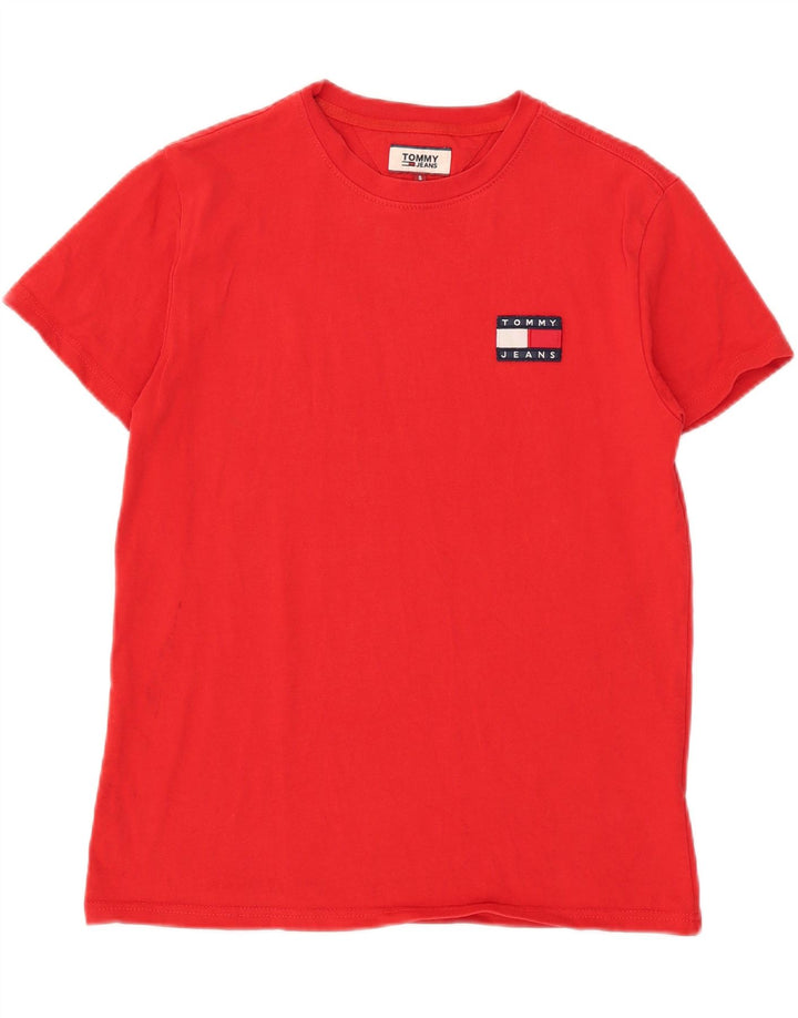 TOMMY HILFIGER Herre T-Shirt Top Lille Rød Bomuld