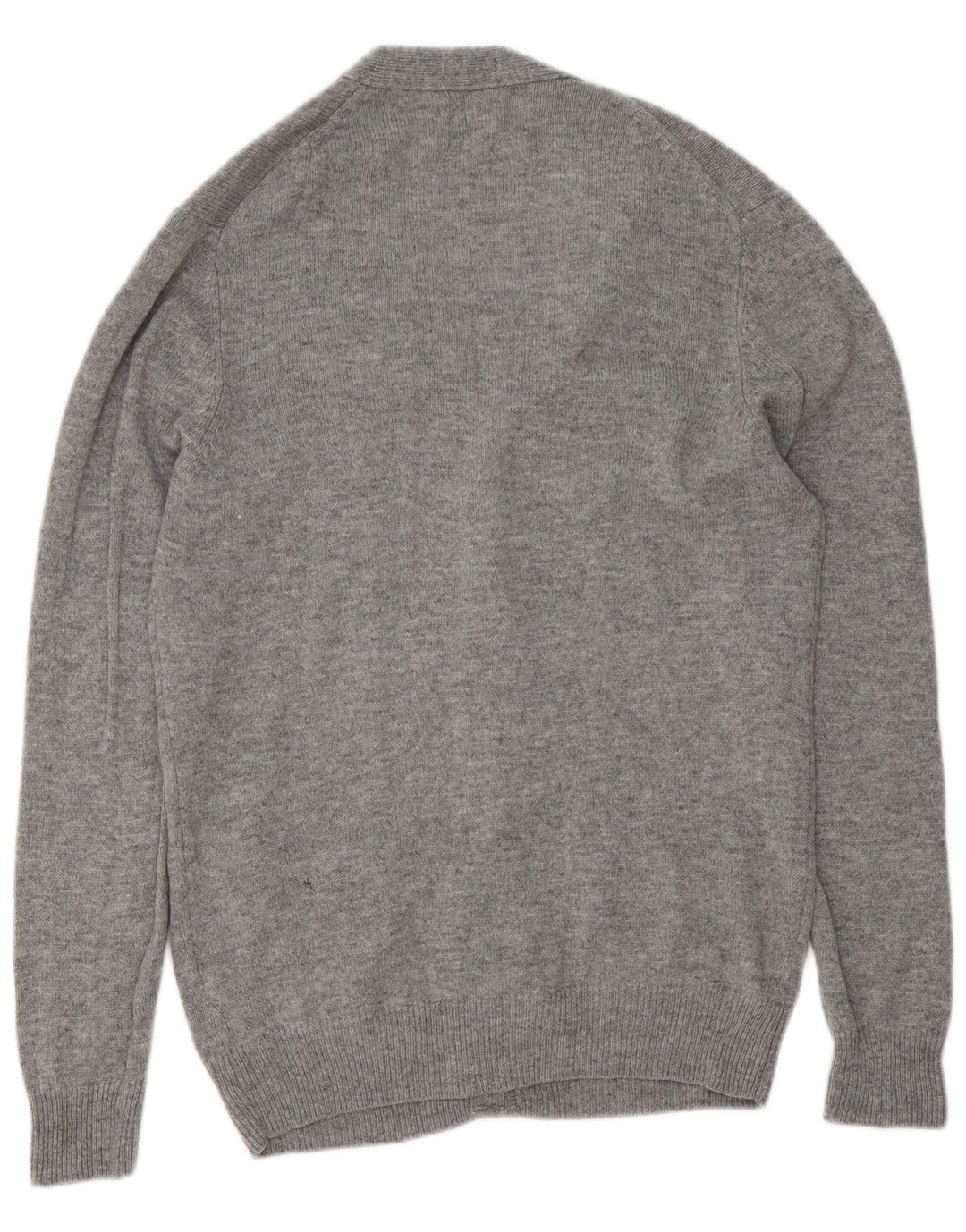 MARKS & SPENCER Herre cardigan sweater Medium Grey Flecked Lammeuld
