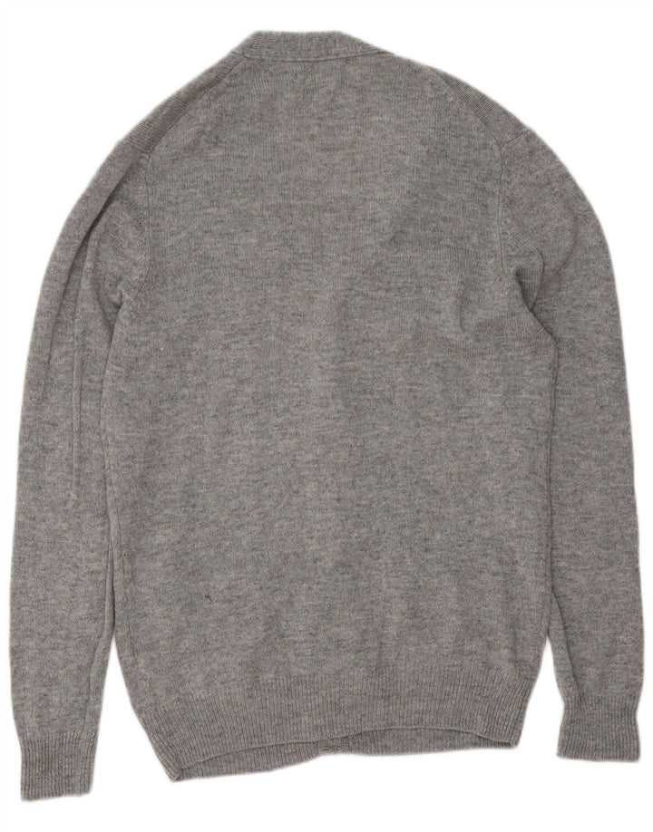 MARKS & SPENCER Herre cardigan sweater Medium Grey Flecked Lammeuld