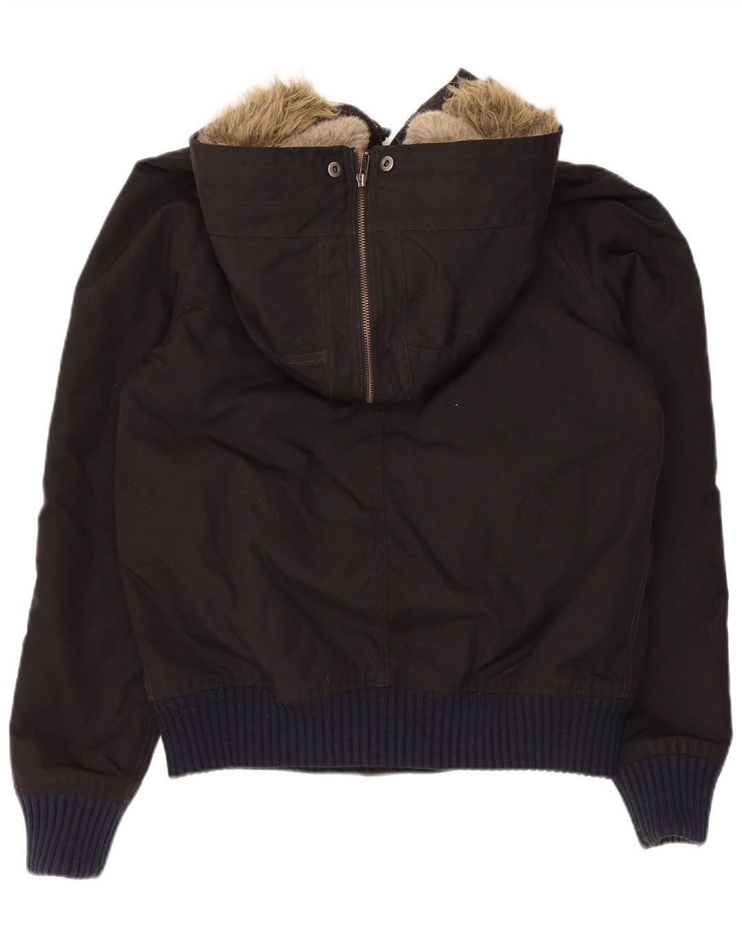 Woolrich Dame Hooded Bomber Polstret Jakke UK 14 Stor Sort Nylon