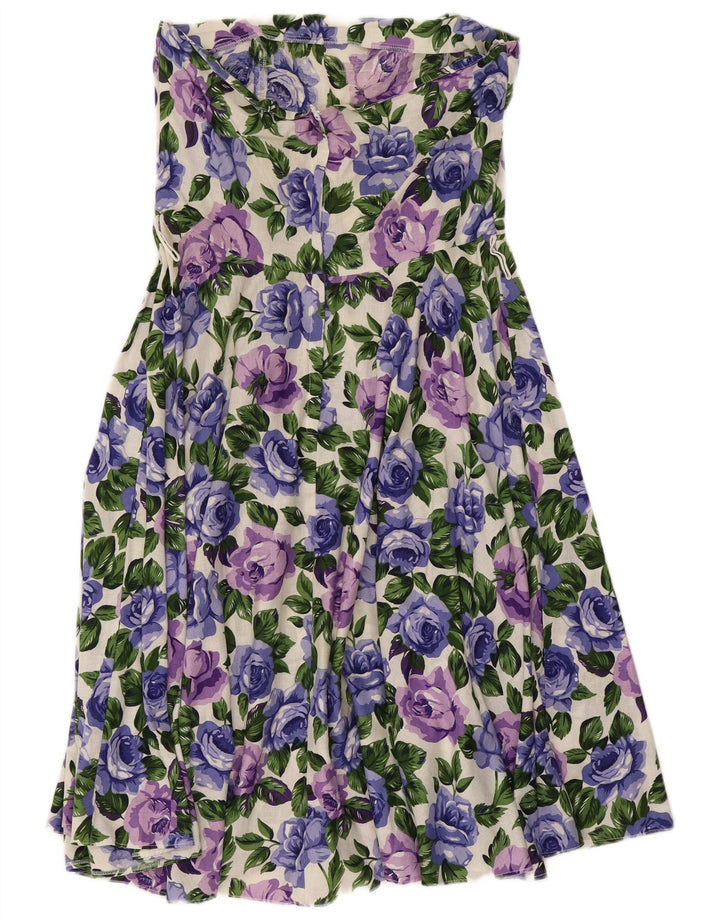 Simon Jeffrey Dame Stropløs Kjole UK 16 Large Multicolored Floral