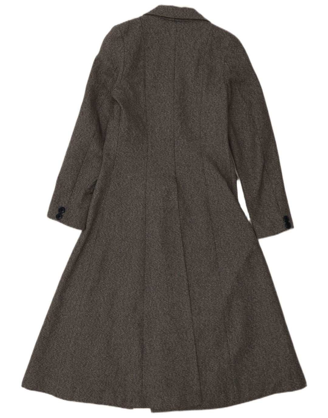 Vintage Dame Dobbeltradet Frakke UK 10 Small Grey Uld