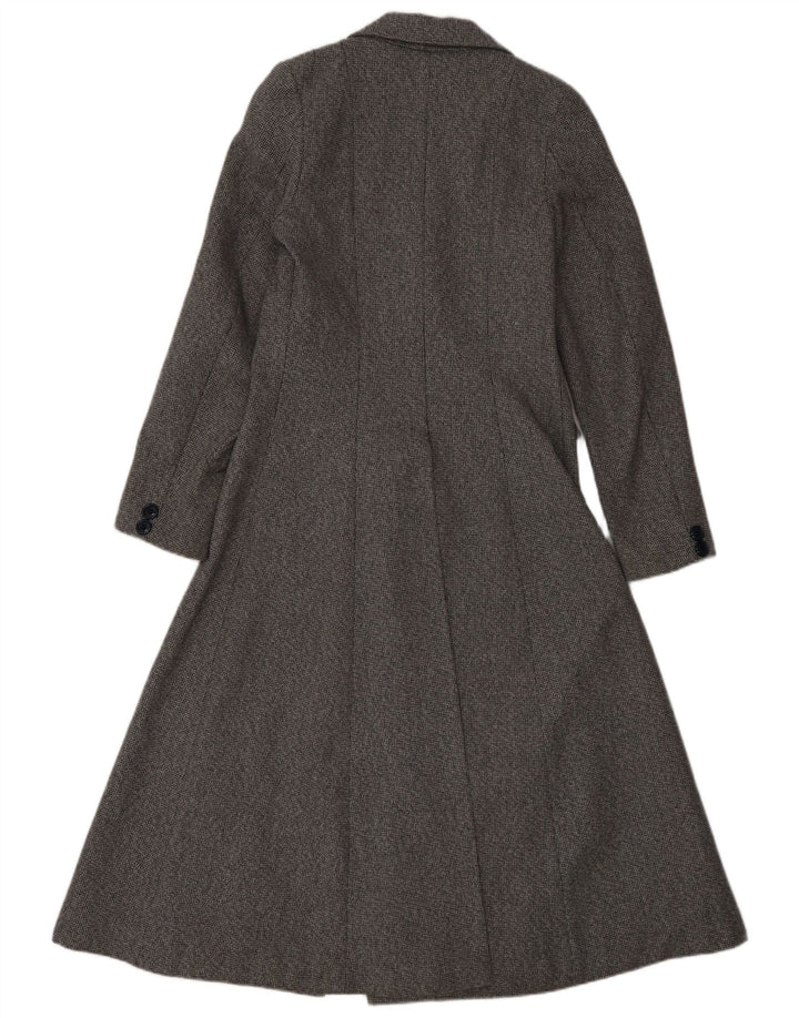 Vintage Dame Dobbeltradet Frakke UK 10 Small Grey Uld