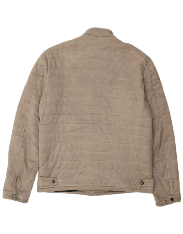 Zara Bomber Jacket UK 38 Medium Beige Polyester