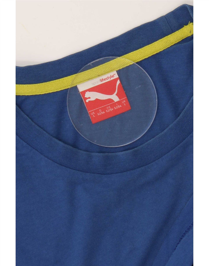 Puma Herre Grafisk T-Shirt Top Stor Blå