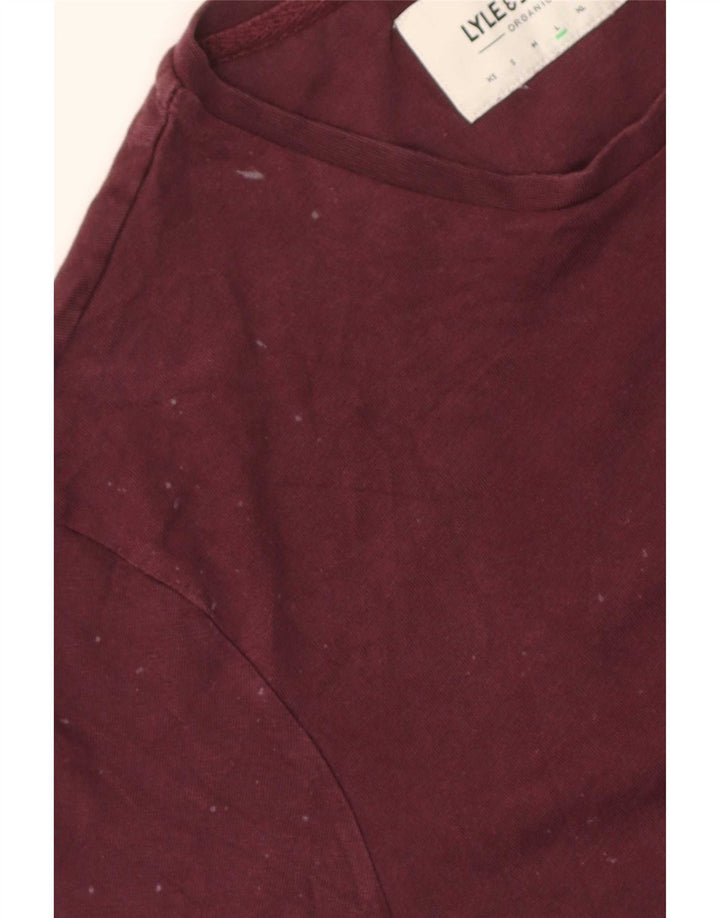 Lyle & Scott Herre T-shirt Top Stor rødbrun bomuld