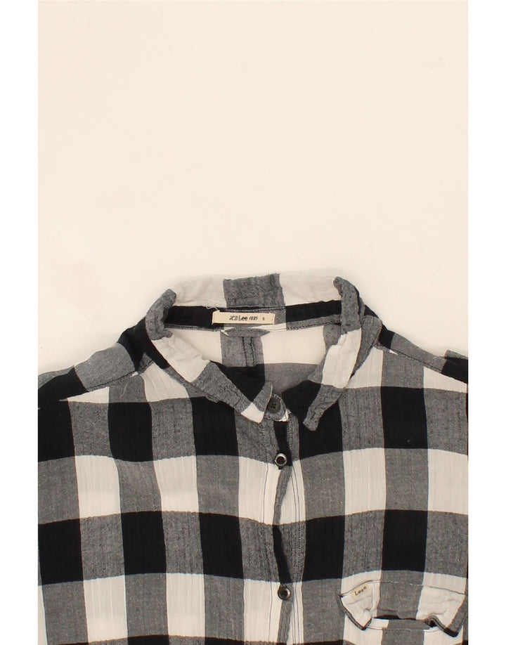 LEE Womens Shirt Dress UK 10 Small Black Check Cotton Vintage Lee and Second-Hand Lee from Messina Hembry 
