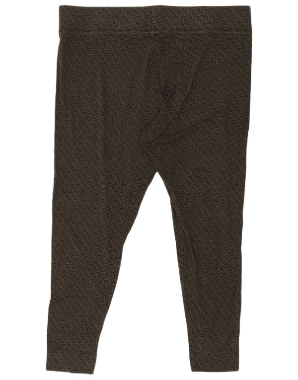 Marks & Spencer Dame Capri Leggings UK 20 2XL Khaki Geometrisk Viscose