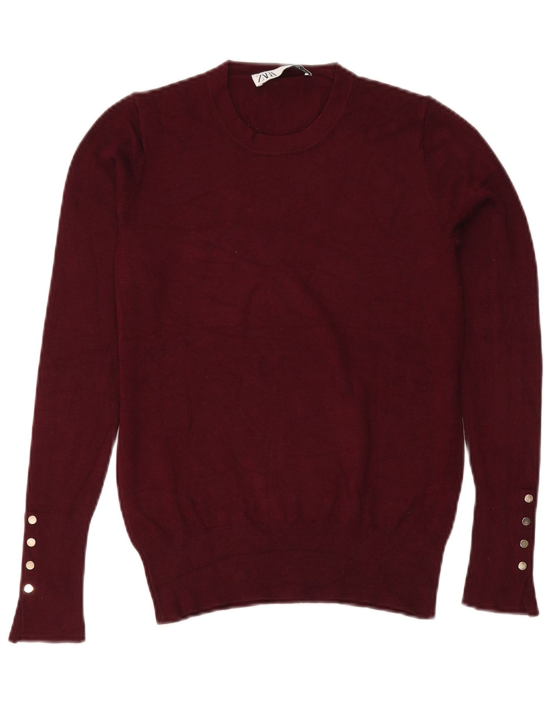 Zara Dame Jumper Sweater UK 12 Medium Burgundy