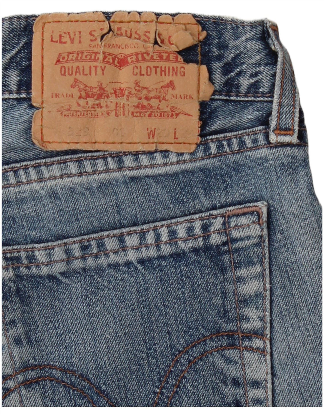 Levi's Straight Jeans til mænd W29 L27 blå bomuld