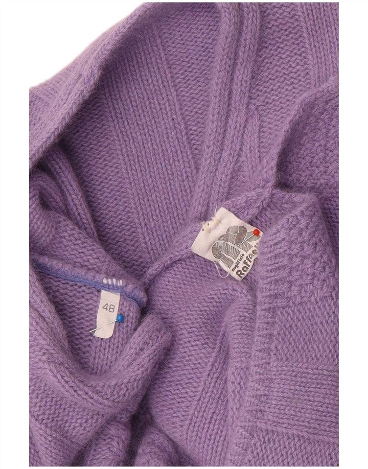 Raffaello Dame V-hals sweater IT 48 XL Lilla Uld