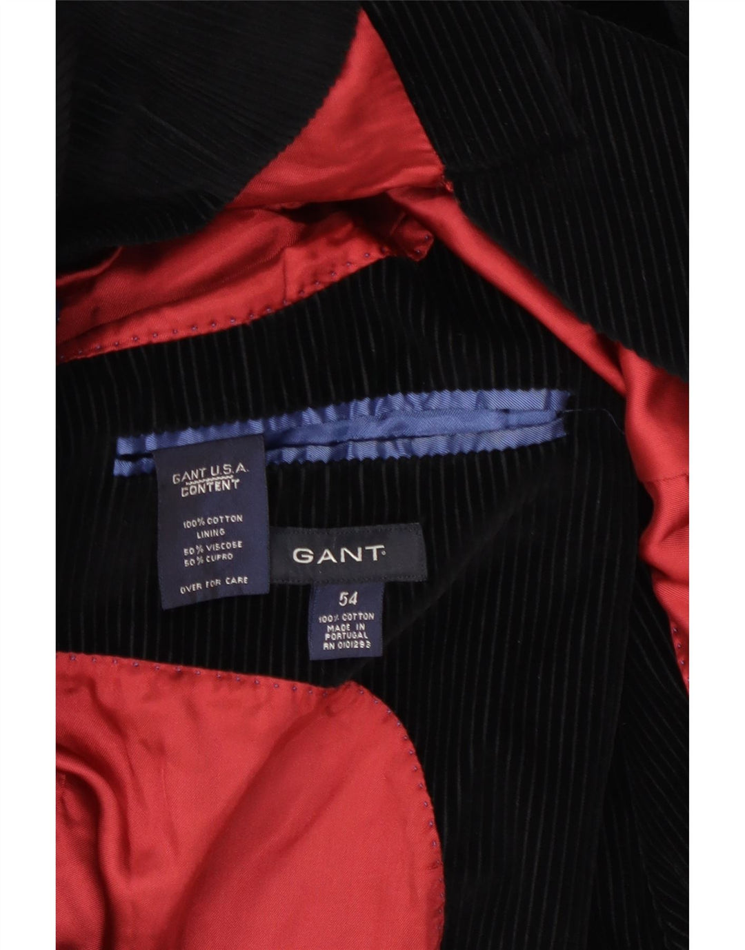 GANT Herre 3-knaps fløjlsblazerjakke EU 54 2XL Sort bomuld