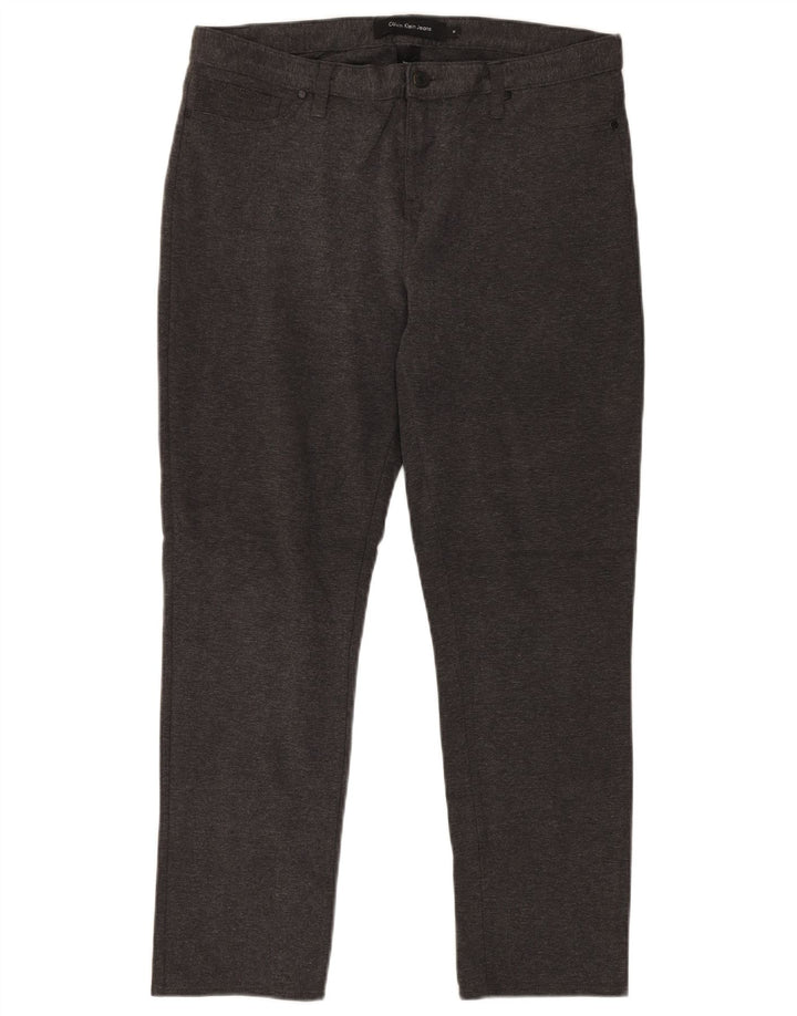 Calvin Klein Dame Slim Casual Bukser US 14 Large W32 L30 Grå Bomuld