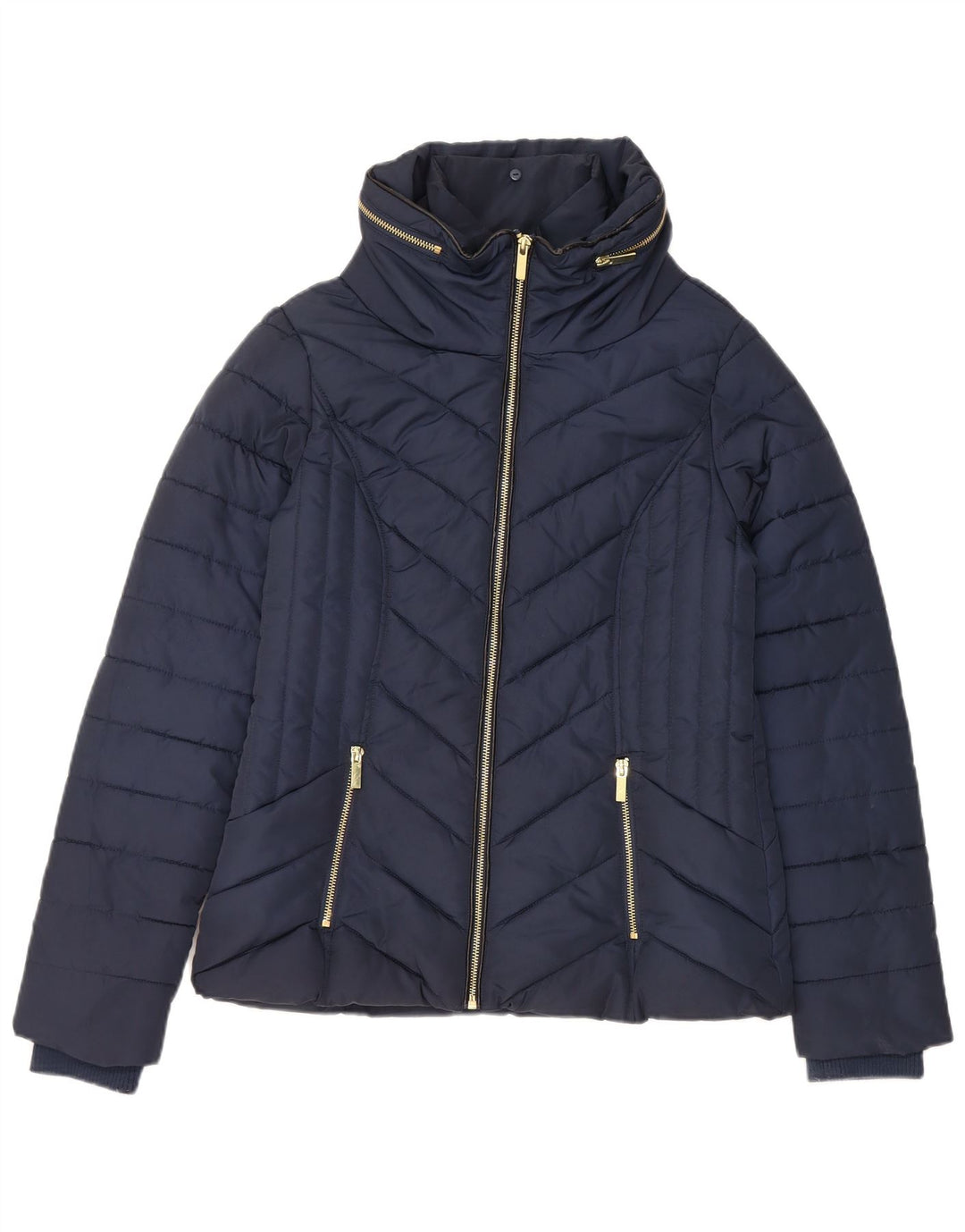 Oasis, polstret hættejakke til kvinder, UK 6 XS marineblå polyester