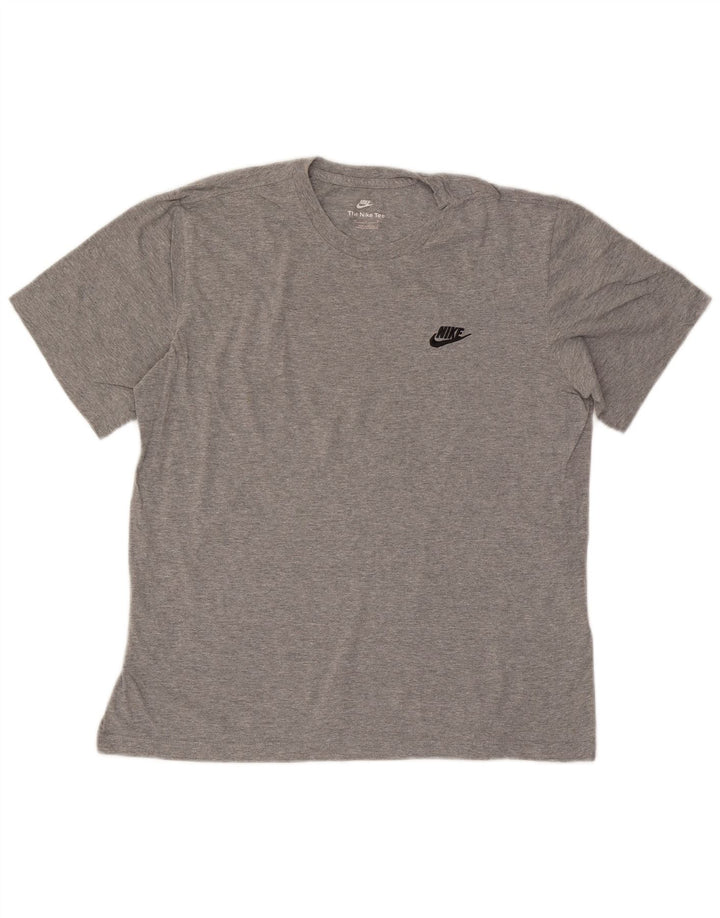 Nike herre T-shirt top mellemgrå flækket