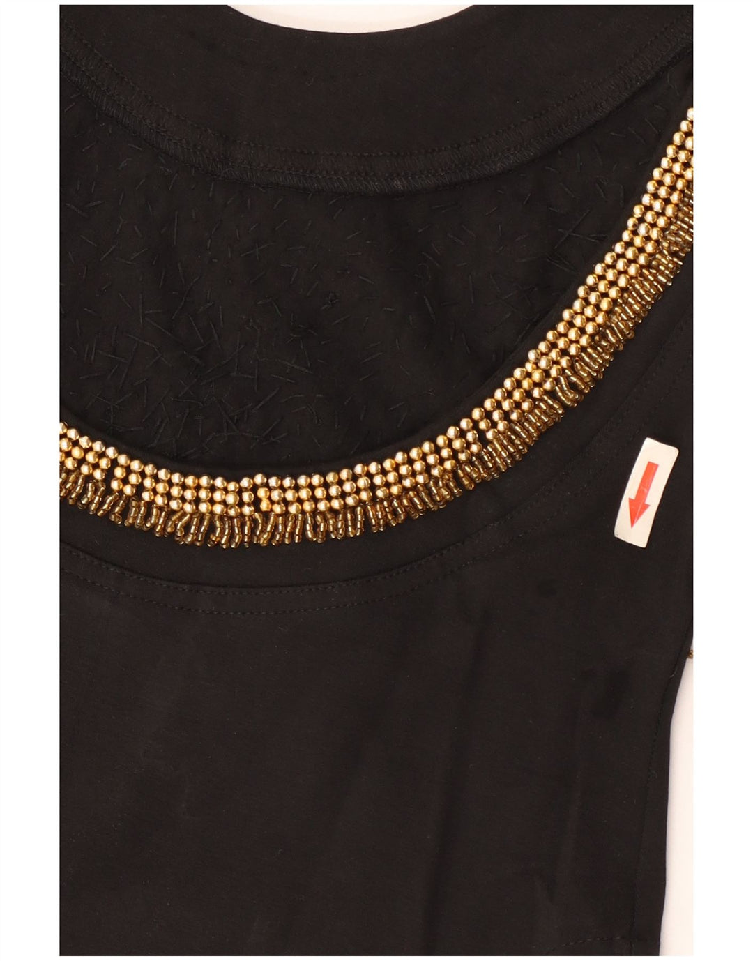 Vintage langærmet bodysuit til kvinder UK 12 Mellem sort bomuld