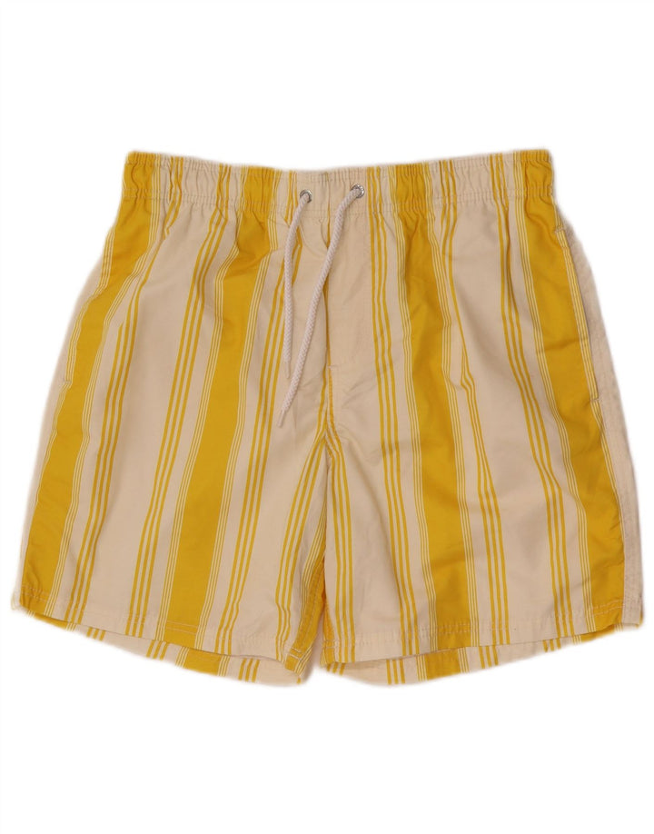 Zara Badeshorts til mænd mellem gul stribet polyester
