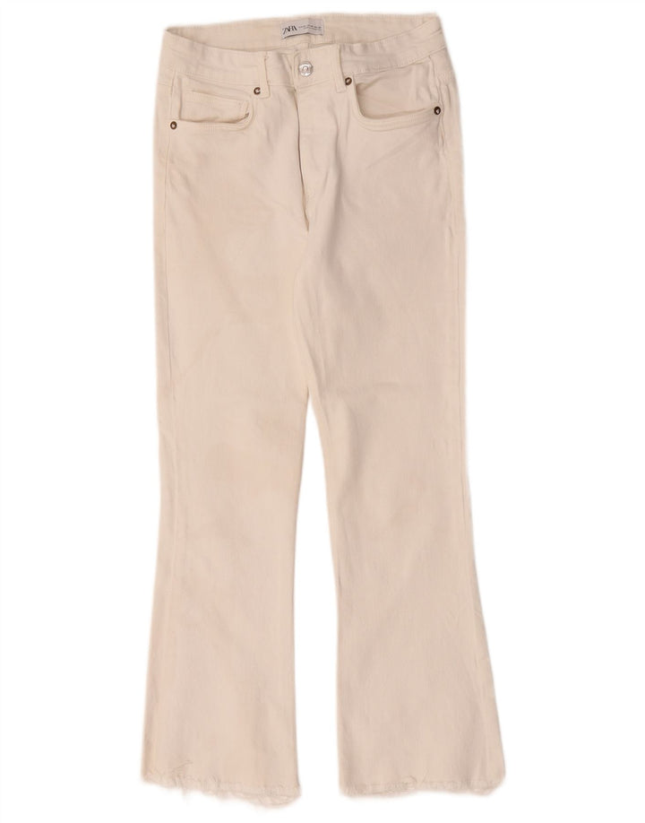 Zara Dame Bootcut Jeans EU 40 Medium W30 L25 Hvid Bomuld