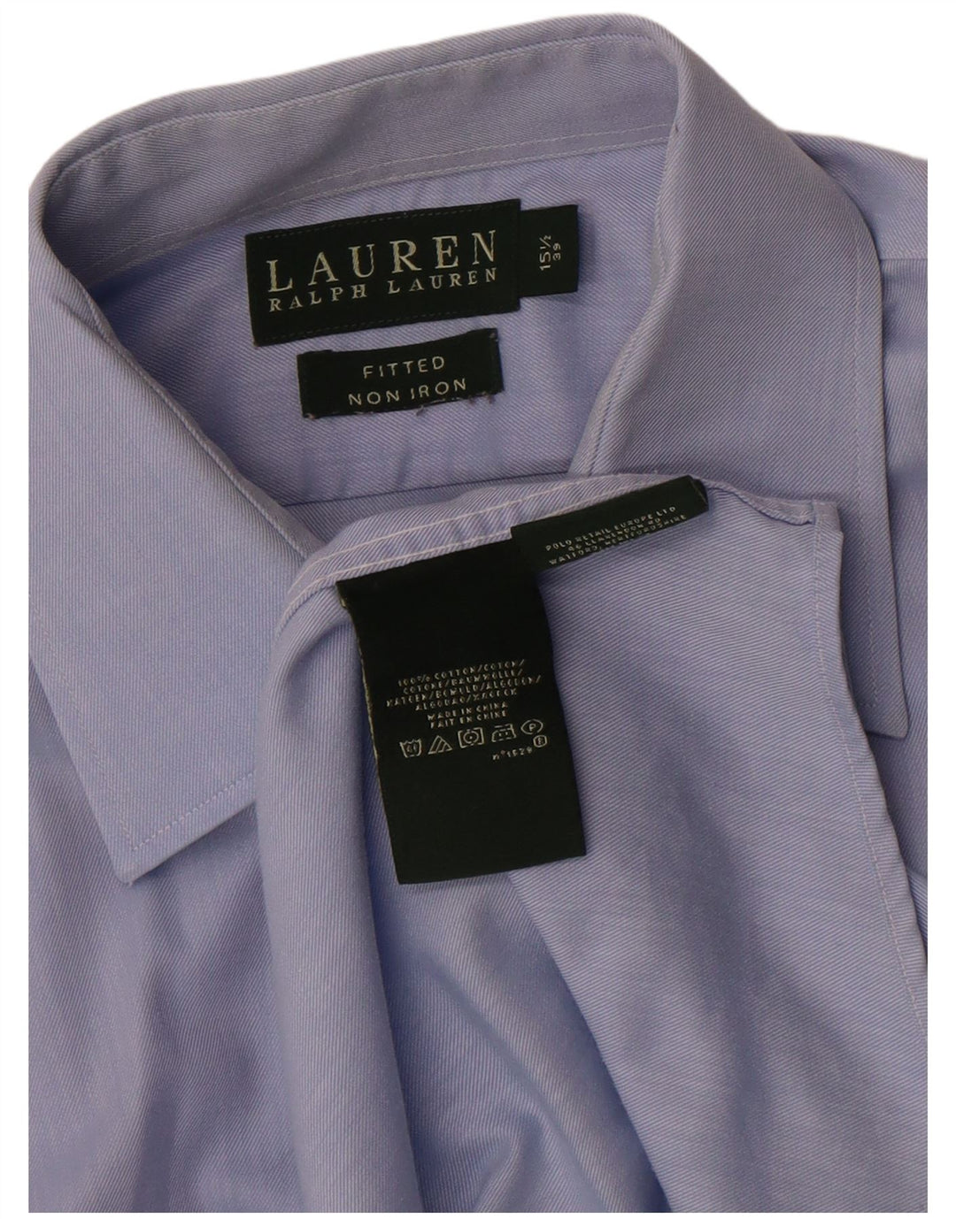Ralph Lauren Herre Fitted Shirt Størrelse 15 1/2 39 Medium Blue Bomuld