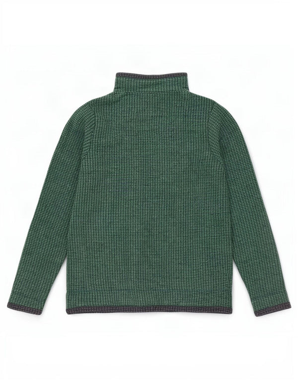 Weird Fish Womens Zip Neck Fleece Jumper UK 14 Large Green Polyester