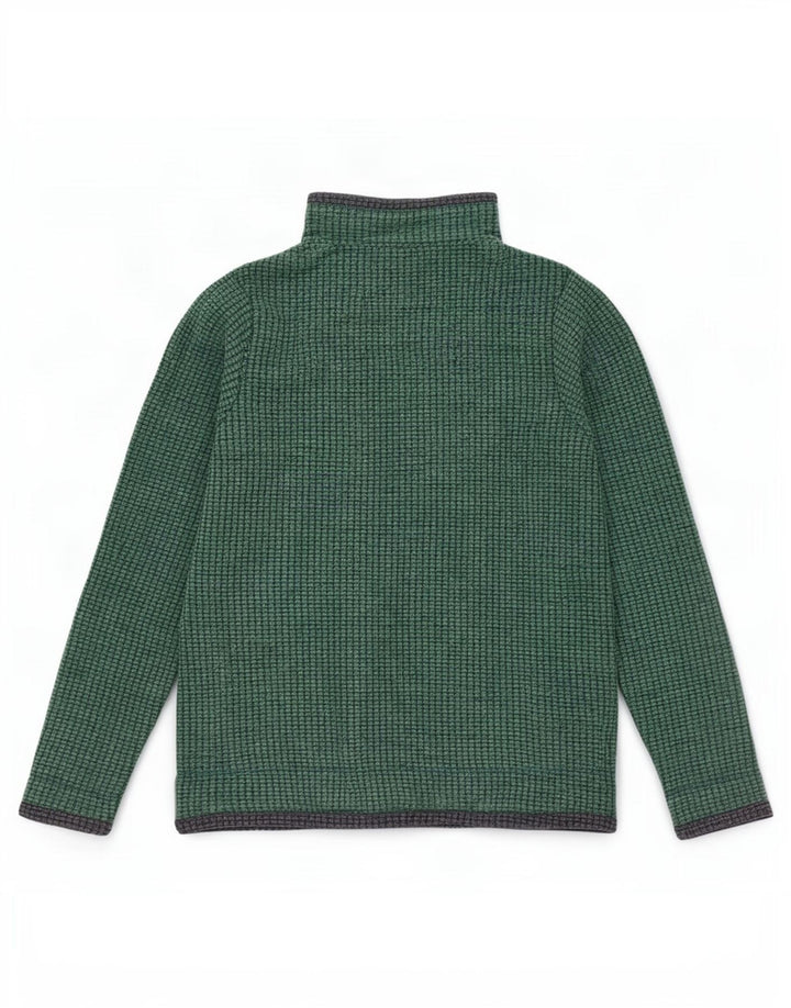 Weird Fish Dame Zip Neck Fleece Jumper UK 14 Large Green Polyester