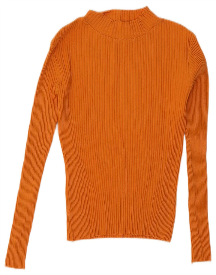 Zara Dame Crop Top Langærmet UK 12 Medium Orange