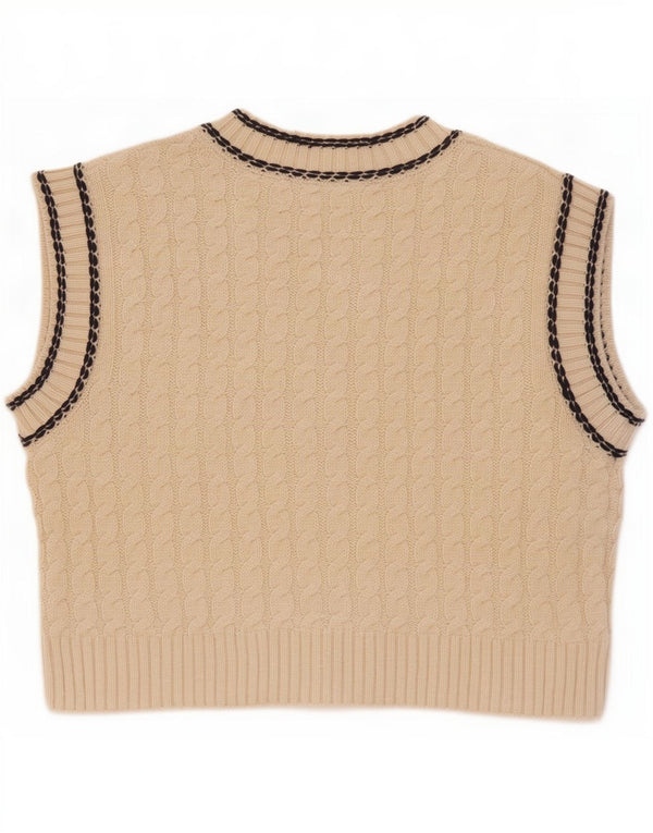 Zara Girls Crop Vest Tank Top 13-14 Years Beige Polyester