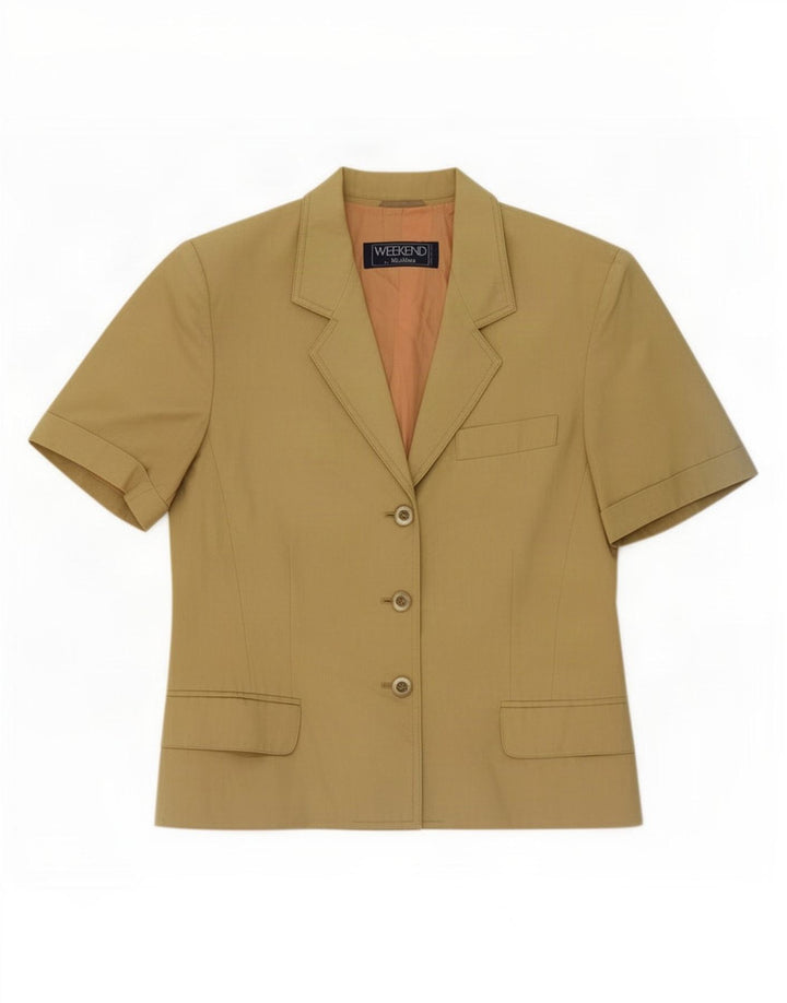 Max Mara Dame Weekend 3 Button Blazer Jacket UK 14 Large Khaki