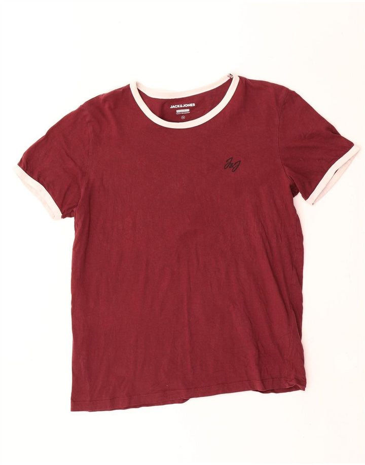 Jack & Jones Herre Regular Fit T-shirt Top Medium rødbrun bomuld
