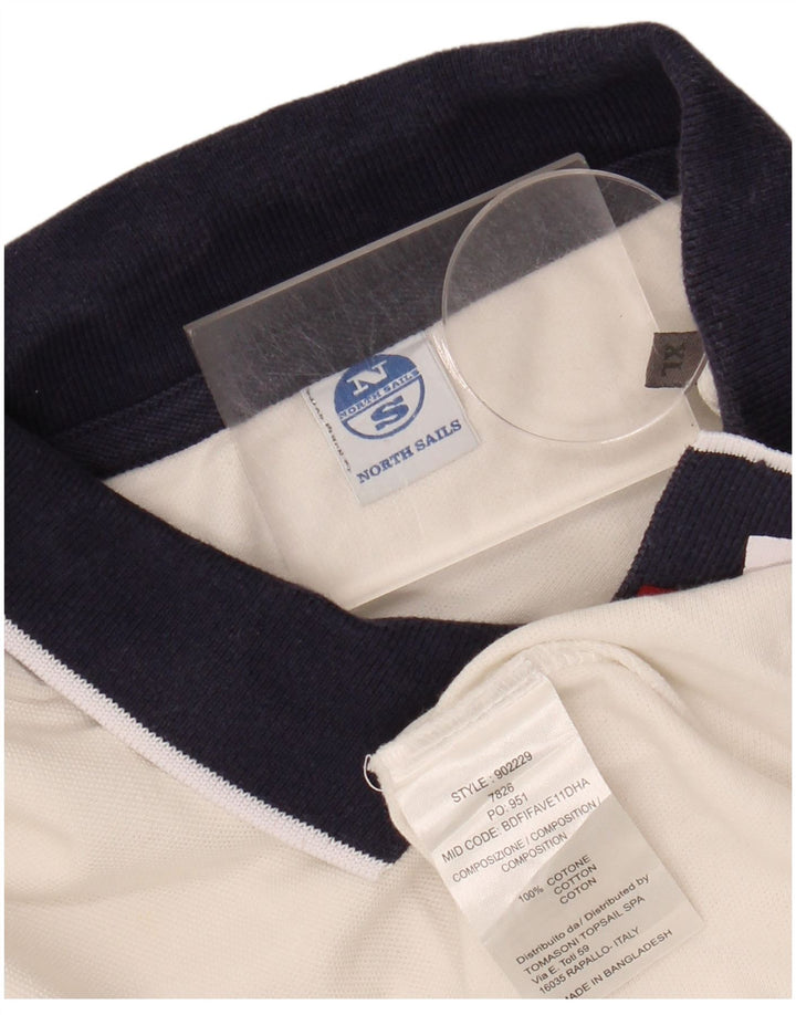 NORTH SAILS Mens Graphic Polo Shirt XL White Cotton