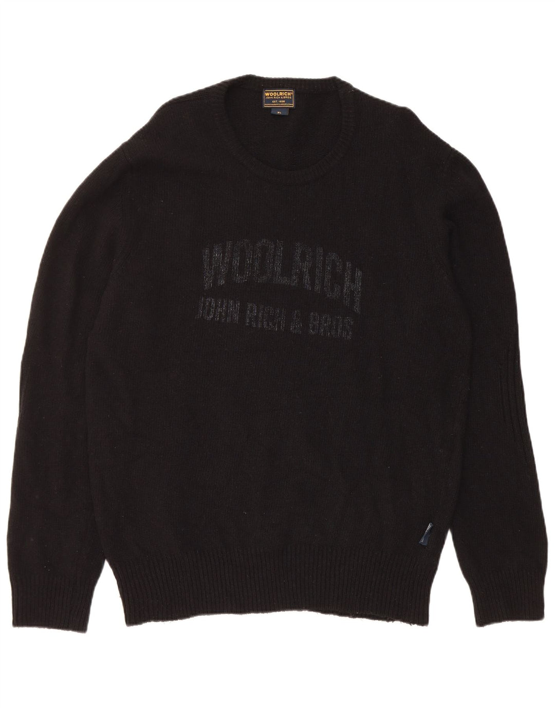 Woolrich Herre grafisk rund hals sweater XL sort uld