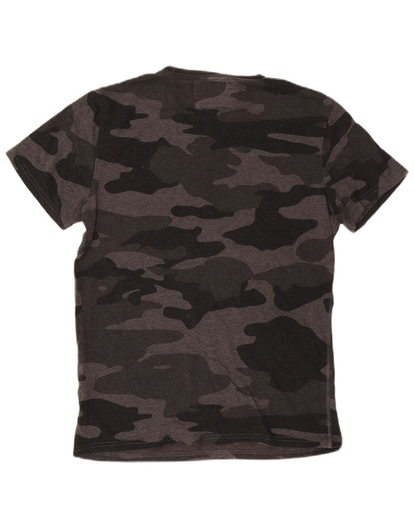 SUPERDRY Herre T-Shirt Top Stor Grå Camouflage Bomuld