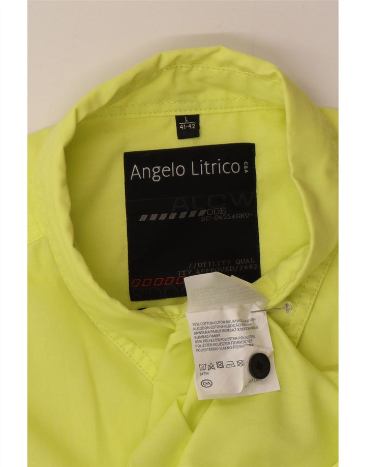 Angelo Litrico Herre grafisk kortærmet skjorte størrelse 41/42 Large Grøn
