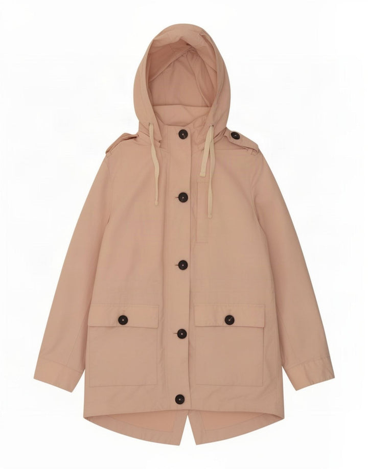 Marks & Spencer Military Parkajakke med hætte til kvinder UK 12 Medium Pink