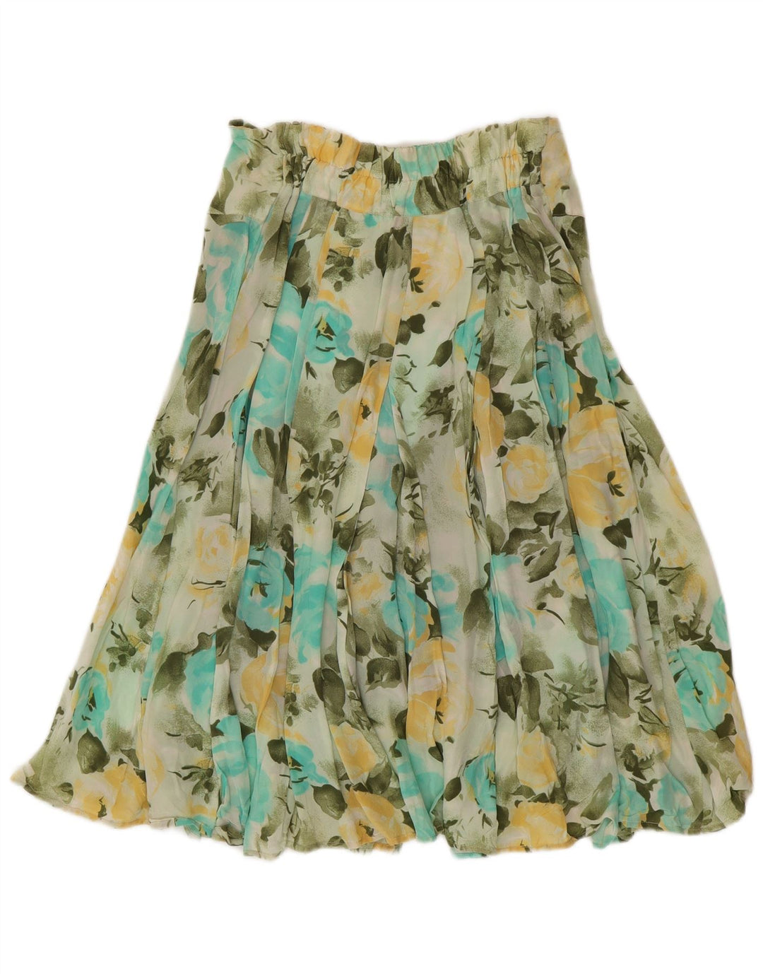 MARIA GRAZIA SVERI Dame Flared Skirt IT 42 Medium W30 Green Floral