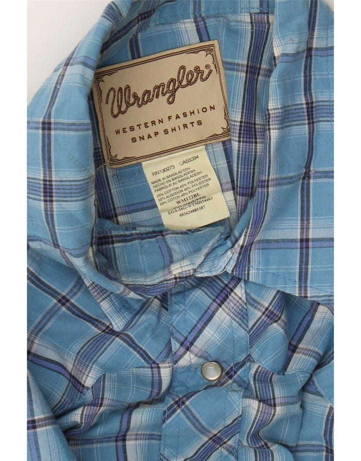 Wrangler herreskjorte 2XL blå ternet bomuld