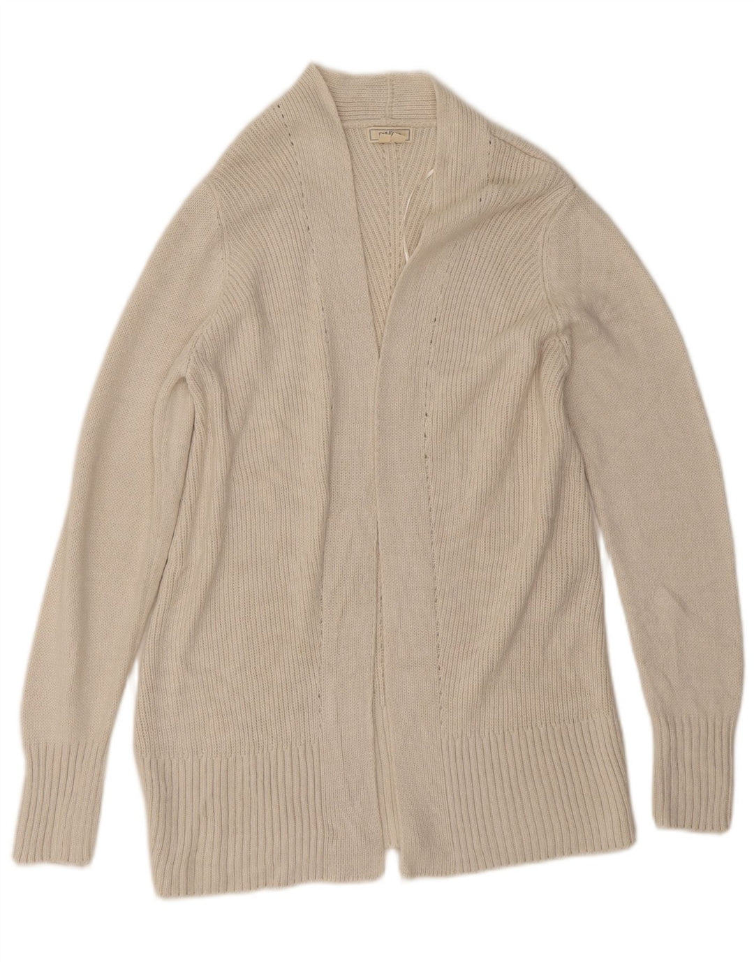 Fat Face Womens Open Cardigan Sweater UK 10 Small Beige Acryl