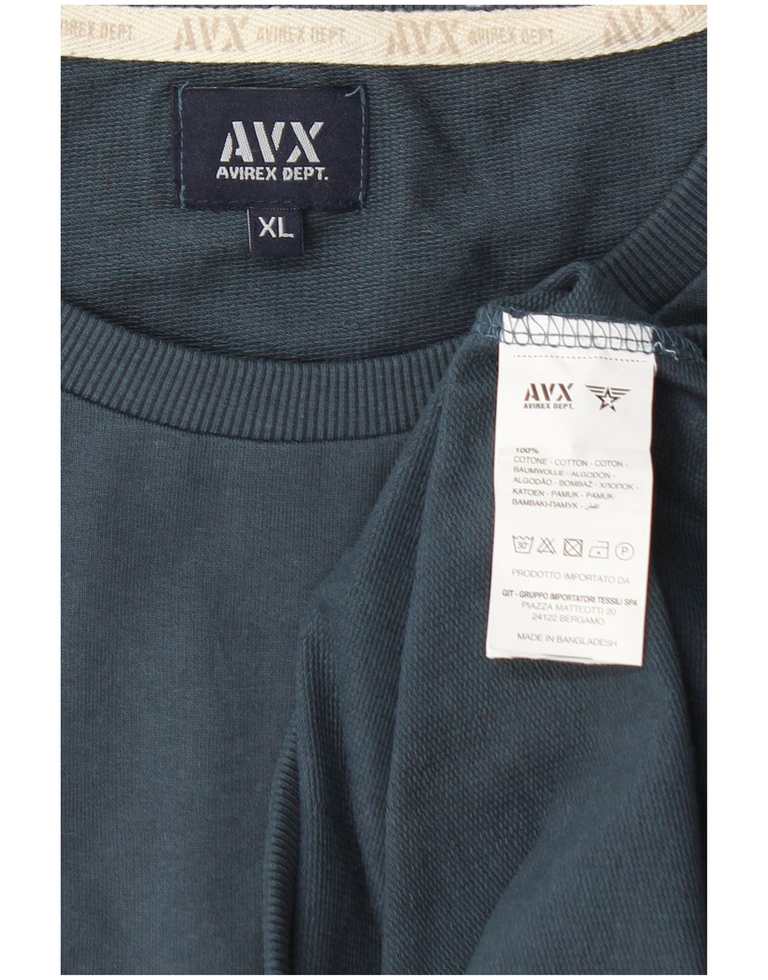 Avirex Dame Sweatshirt Jumper UK 18 XL Blå Bomuld