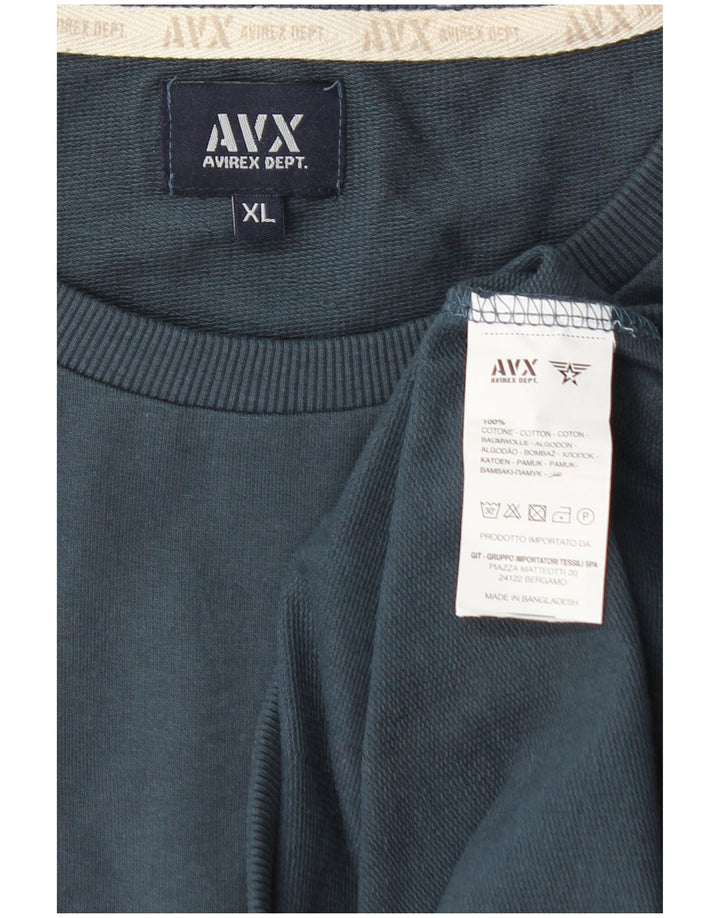 Avirex Dame Sweatshirt Jumper UK 18 XL Blå Bomuld