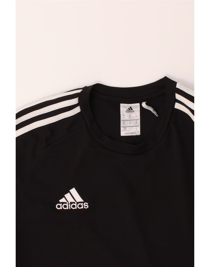 ADIDAS Mens Climalite T-Shirt Top Medium Black Colourblock Polyester Vintage Adidas and Second-Hand Adidas from Messina Hembry 