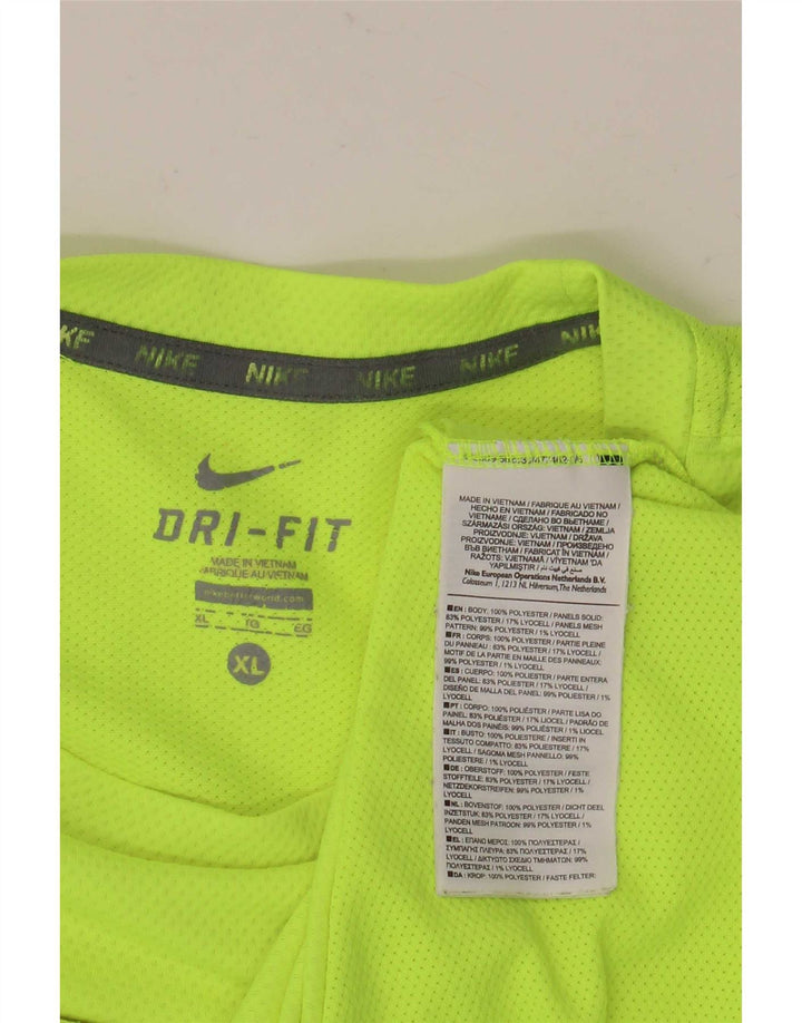 Nike Herre Dri Fit T-shirt Top XL Grøn Colourblock Polyester