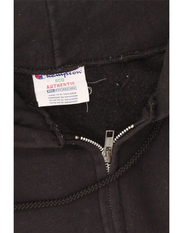 CHAMPION Mens Zip Hoodie Sweater 2XL Black Cotton Vintage Champion and Second-Hand Champion from Messina Hembry 