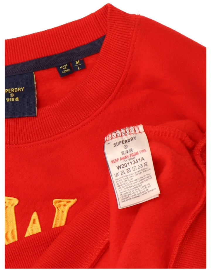 SUPERDRY Herre Hawks Grafisk Sweatshirt Jumper Stor Rød Bomuld