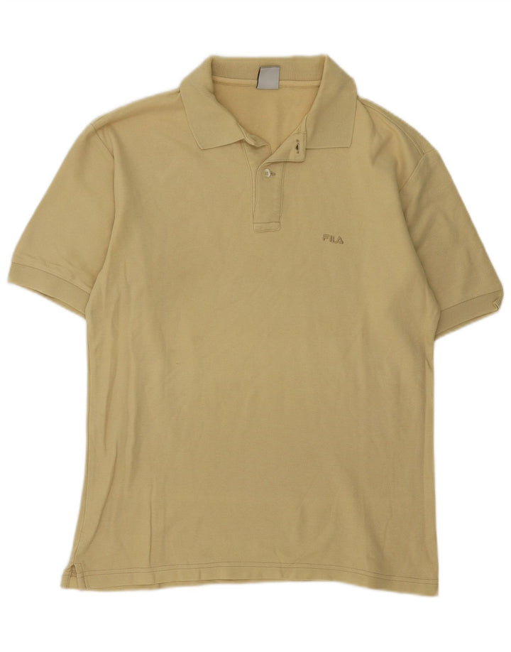 Fila Herre Regular Fit Polo Shirt IT 46 Lille Gul Bomuld