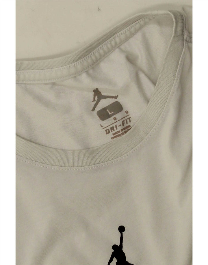 Jordan Herre Dri Fit T-Shirt Top Stor Hvid